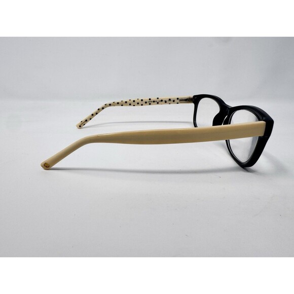 Kate Spade Tattie BY20 Eyeglass Frames Only 51-17-135 Black Cream Polka Dot Case main image 4